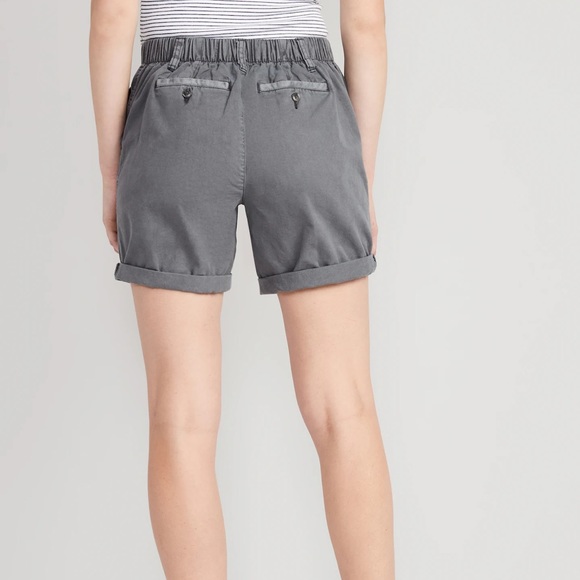 NWT OLD NAVY High-Waisted OGC Pull-On Chino Shorts -- 7-inch inse: Panther - Picture 4 of 6